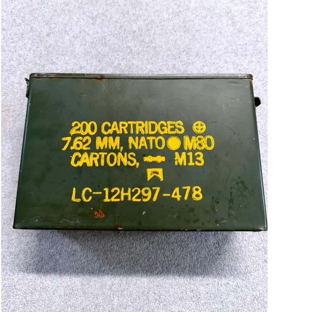 US Military 7.62 NATO M80 Ammo Can 200 Round Steel Ammunition Storage Box LC M13